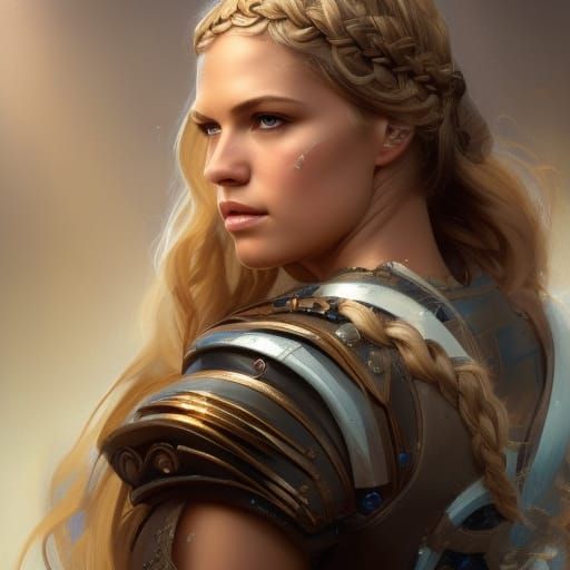 Valkyrie Portrait in Art Nouveau Style