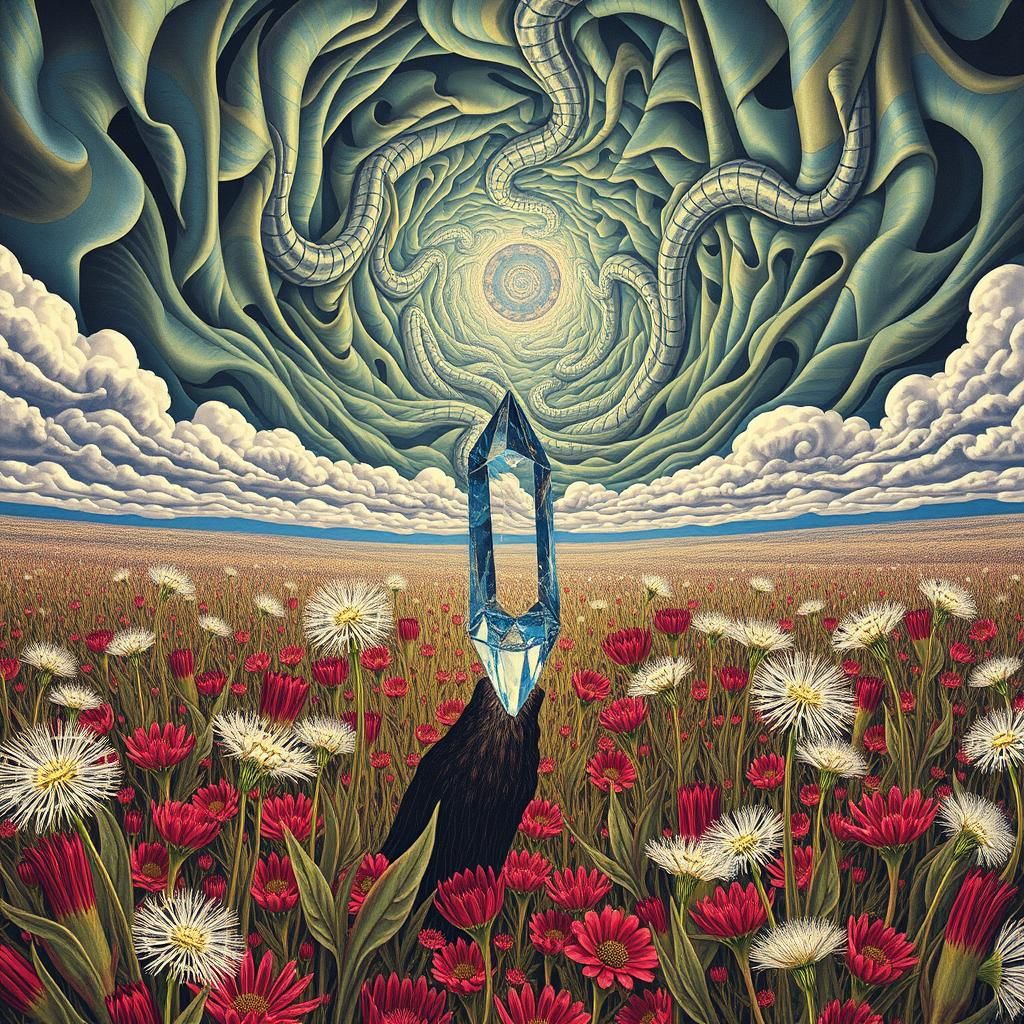 Surreal Landscape with Elastic Flora in Vivid Colors