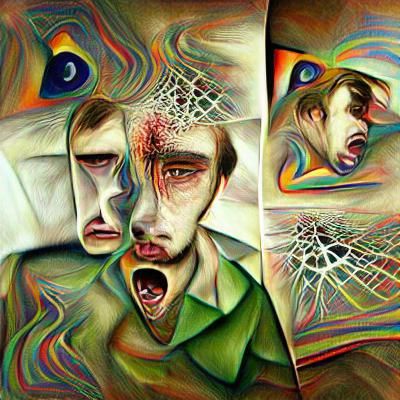 Distorted Figure: Hallucinations of a Broken Man