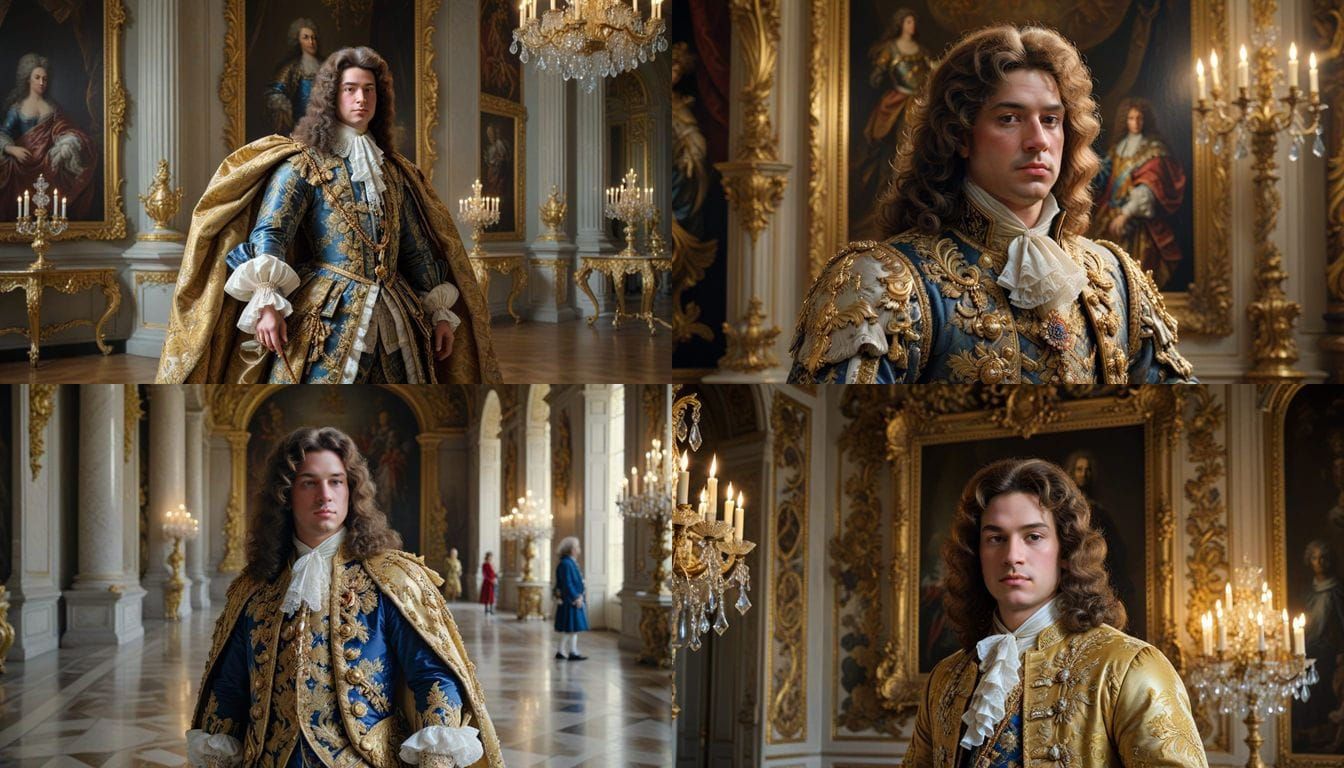 Louis XIV Portrait in Lavish Baroque Style