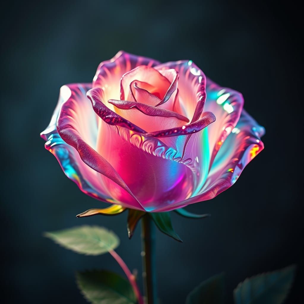 Iridescent crystal rose