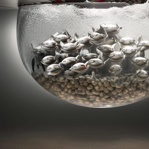 Gigantic Piranha Fishbowl About to Crack