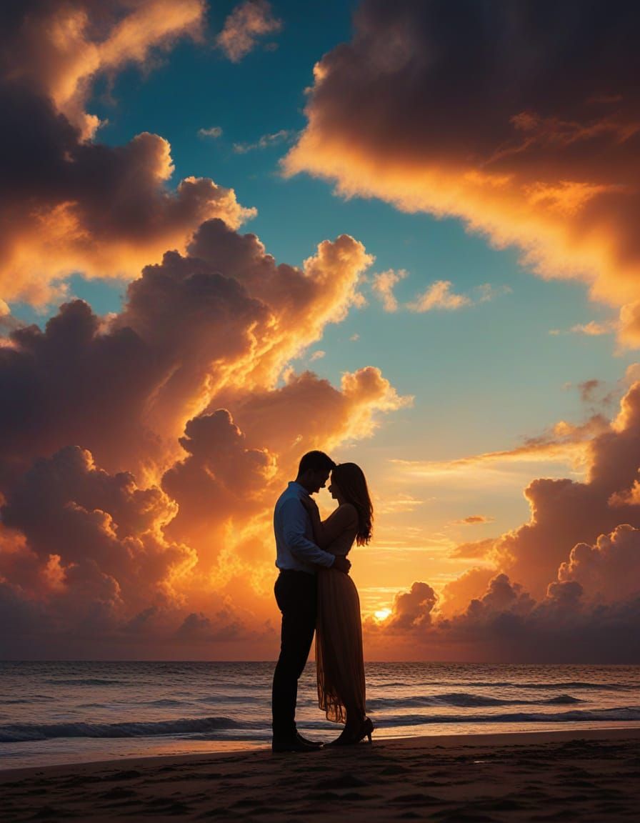 Romantic Couple Embrace at Sunset: Award-Winning Photography