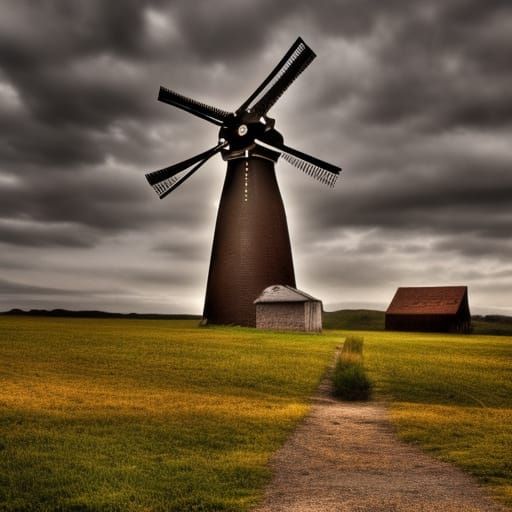 Nineteenth Century Windmill Digital Art