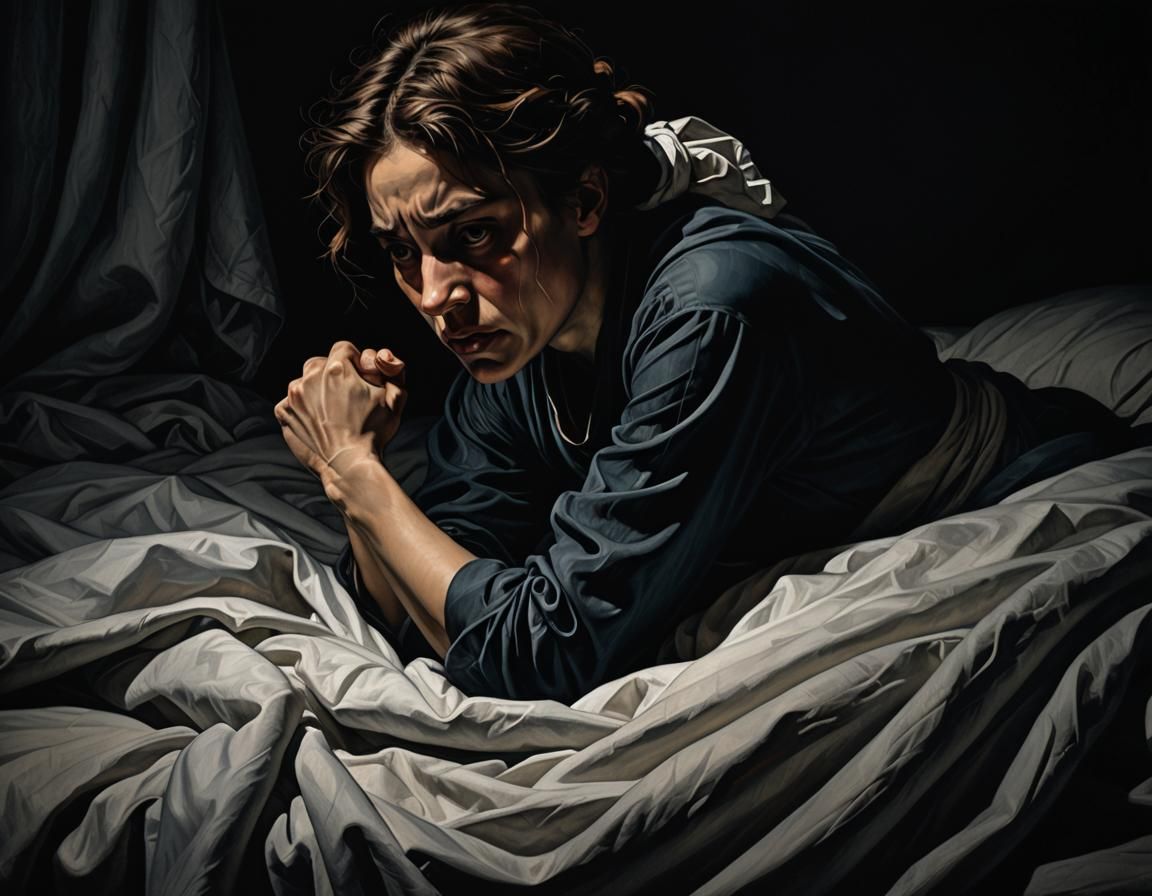 Desperate Woman: Chiaroscuro Digital Illustration