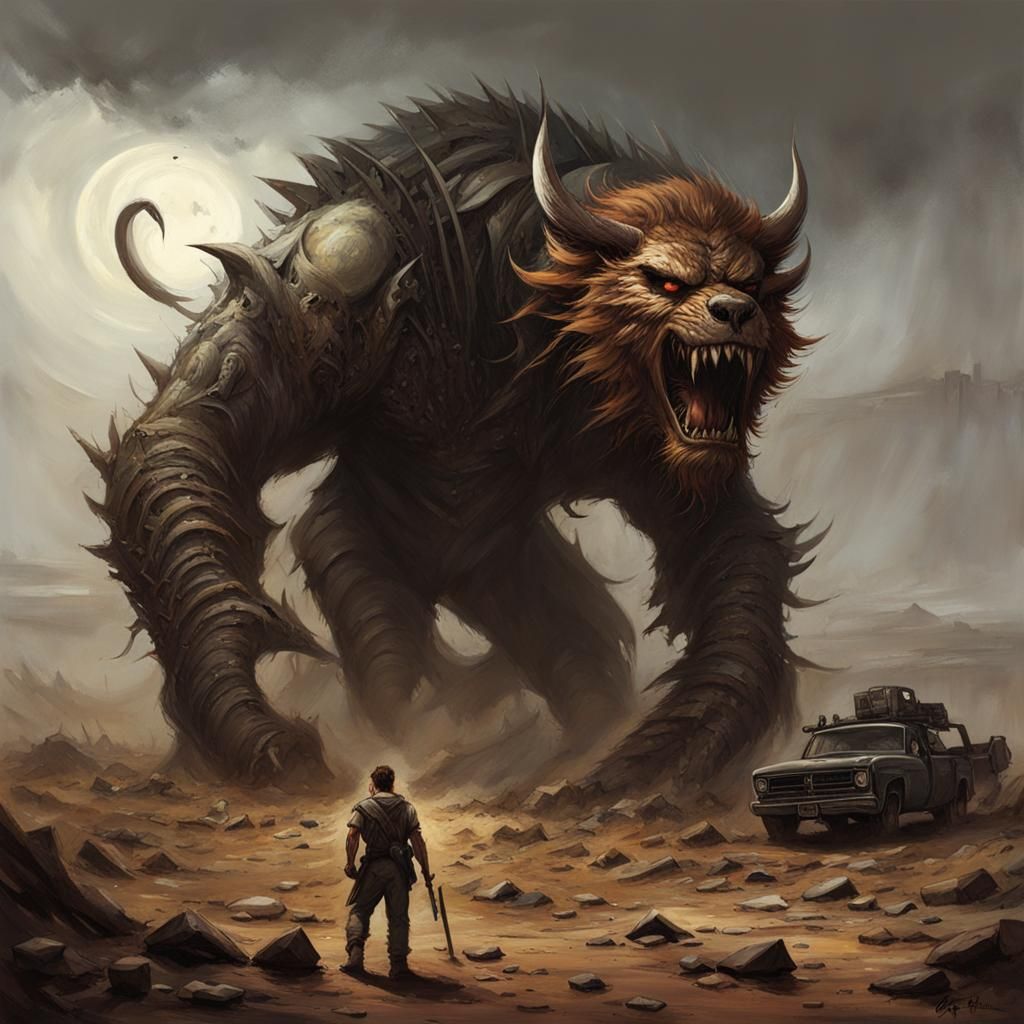 Sinister Beast Dominates Barren Wasteland