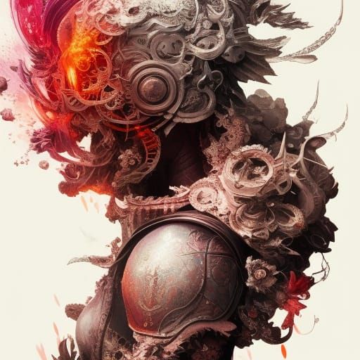 Dark Fantasy Warrior with Heart Armor