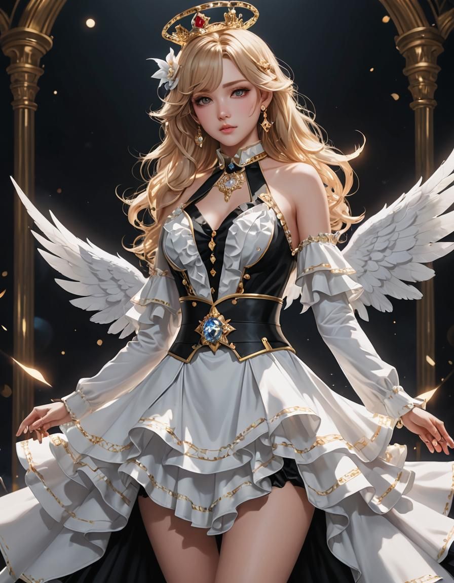 Angel in Ringmaster Suit as 3D Anime Art