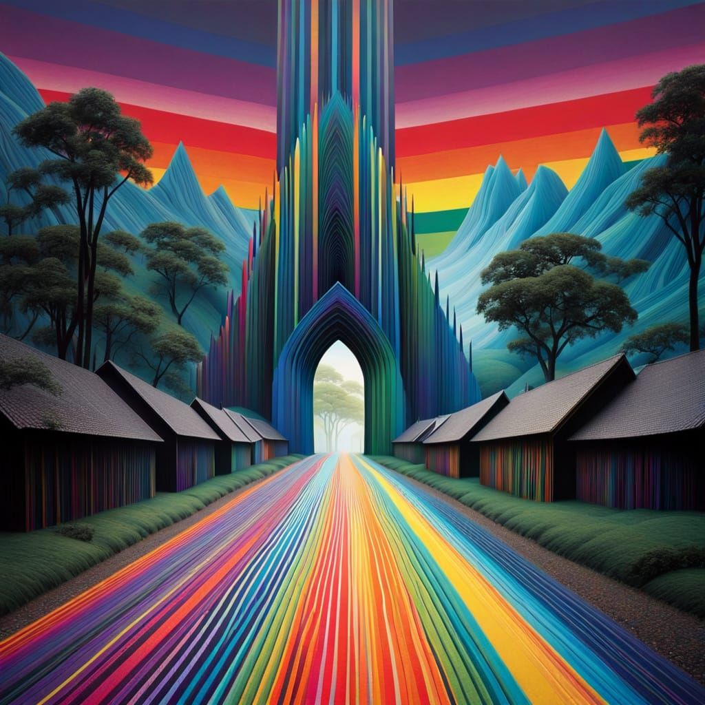 Vibrant Gothic Village in a Wild Serengeti Habitat