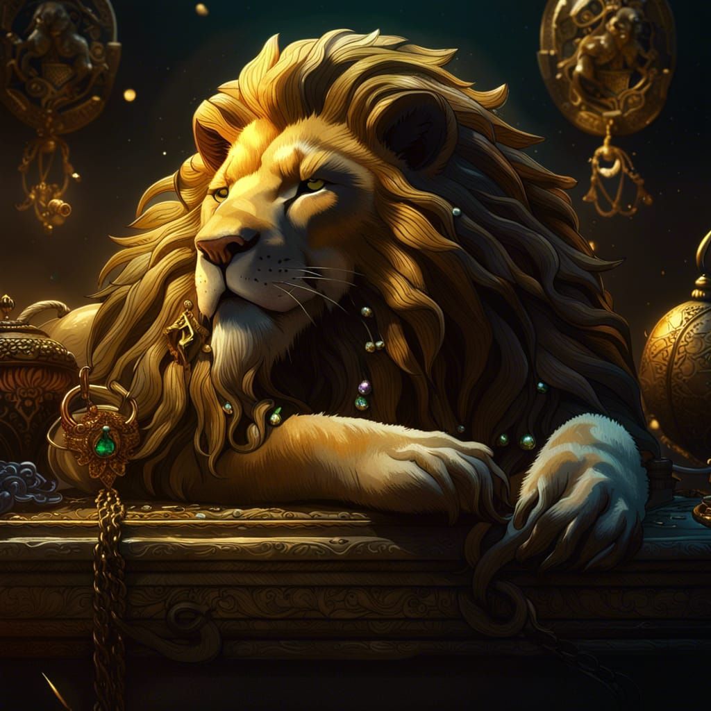 Lion's Treasure: A Dark Fantasy Concept Art