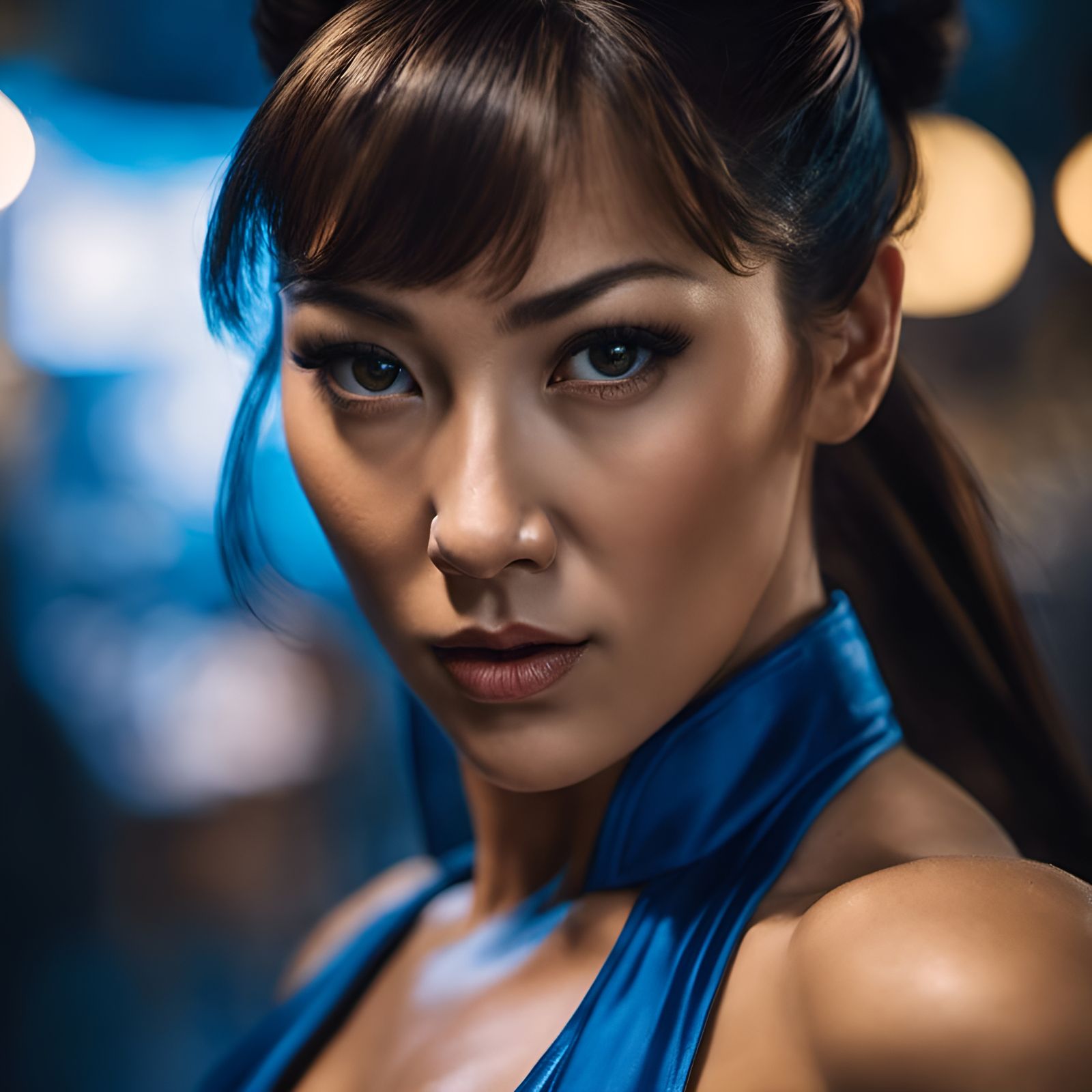 Hyperrealistic Chun-Li Portrait by Rutkowski and Villeneuve