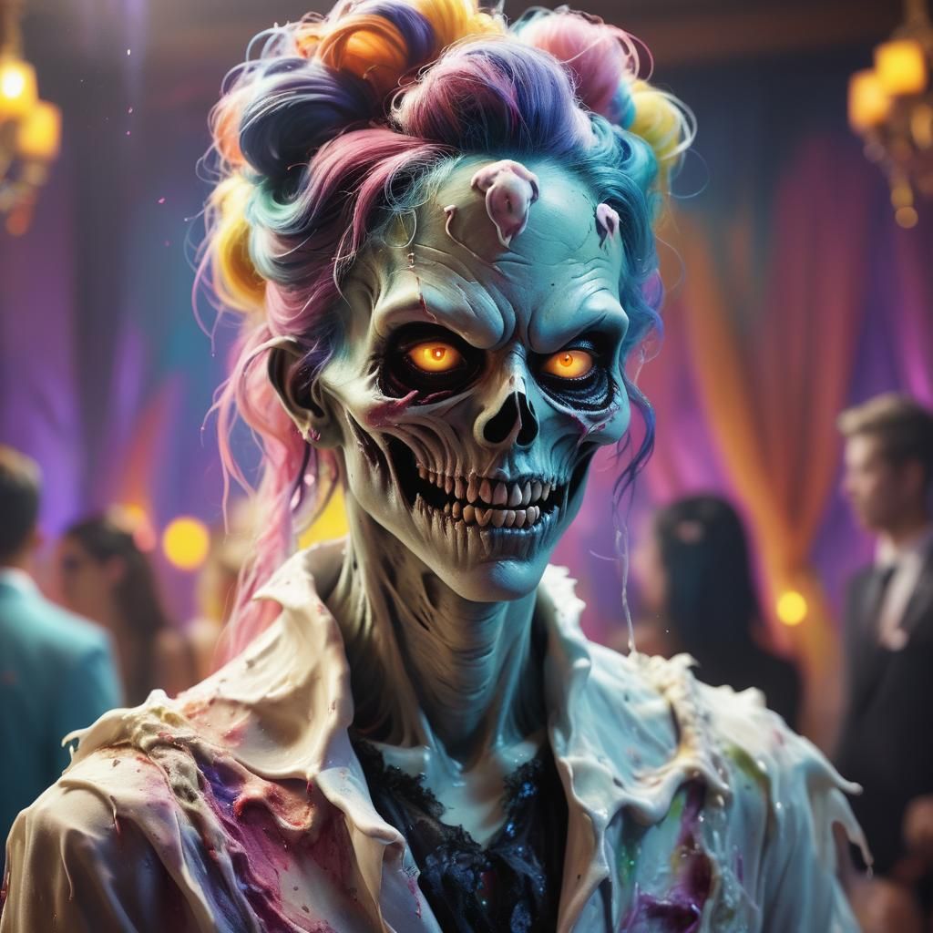 Hyperrealistic Monster Ghost at Sweet 16 Party