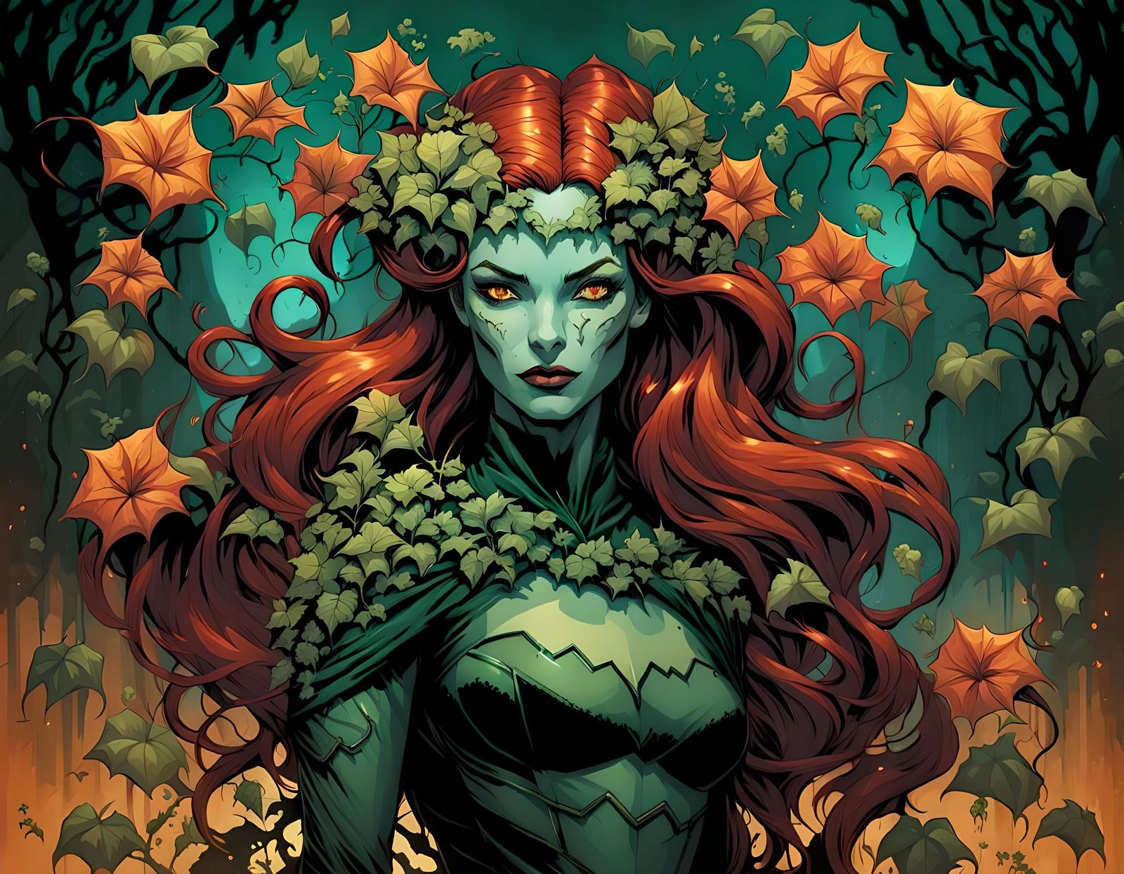 Poison Ivy: A Vibrant Necromantic Rendition