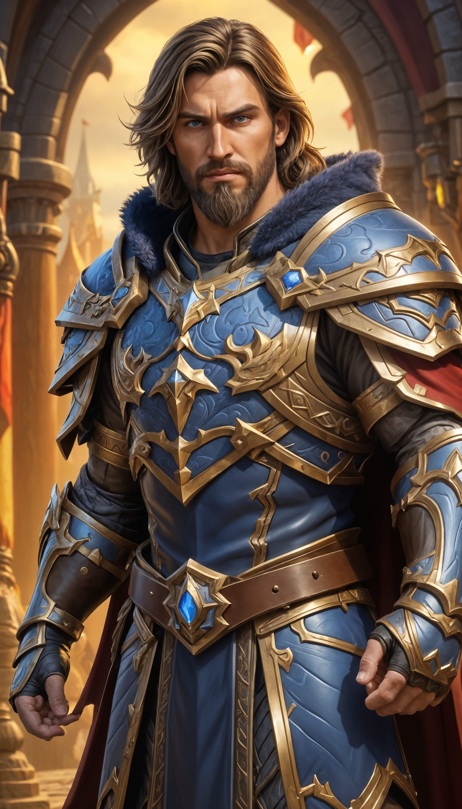 Warcraft-Inspired Paladin Masterpiece in Hyperrealistic Styl...