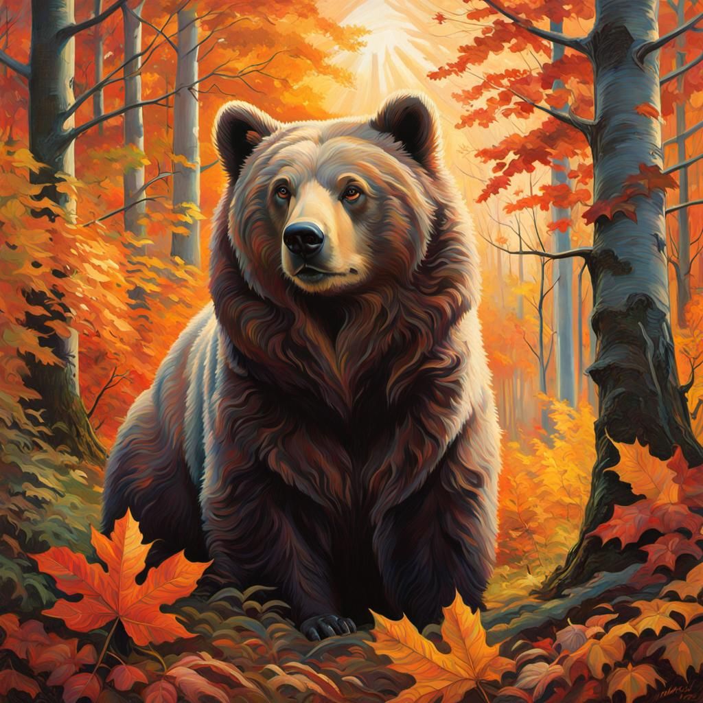 Bear in an autumn forest