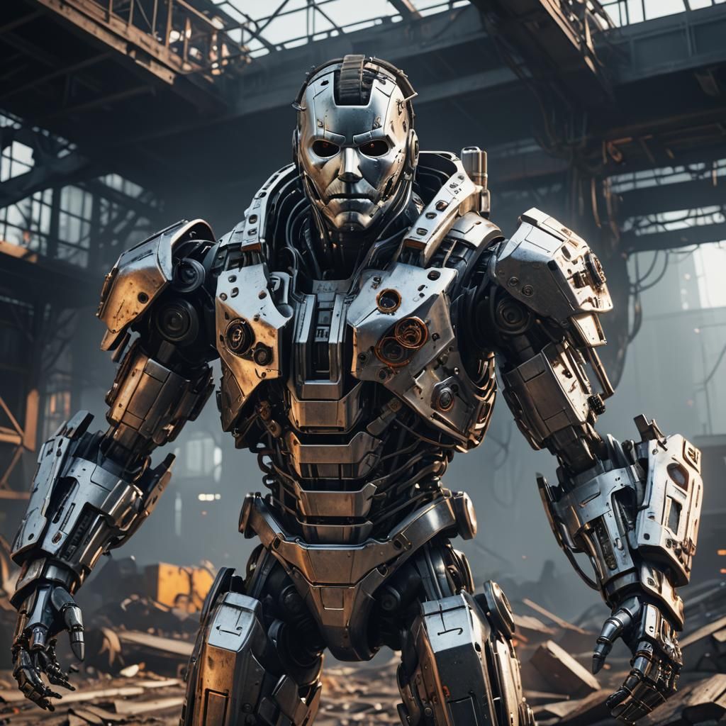 Futuristic Michael Myers with Intricate Mech Details