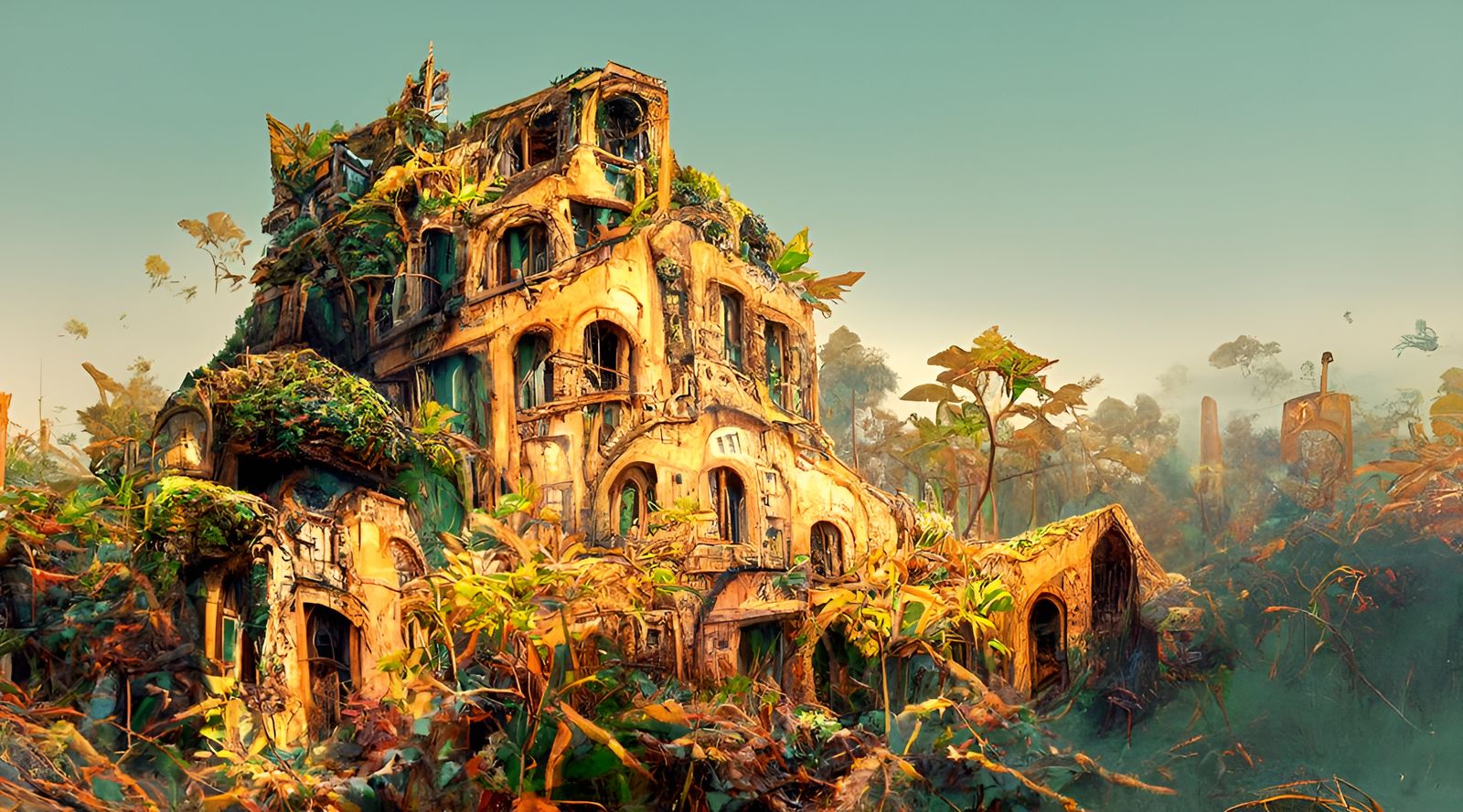 Jungle Houses: Post-Apocalyptic Fantasy by Moebius