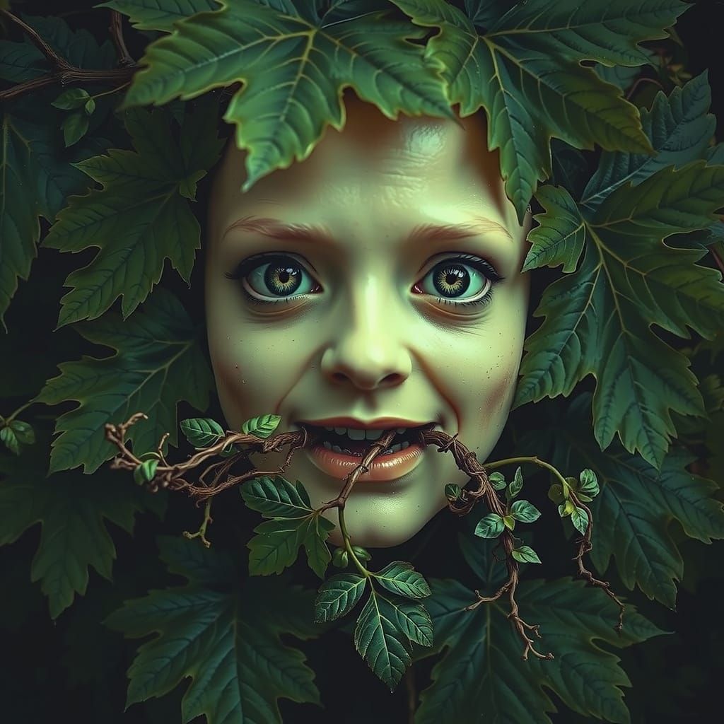 Feral Goddess in Verdant Wilderness