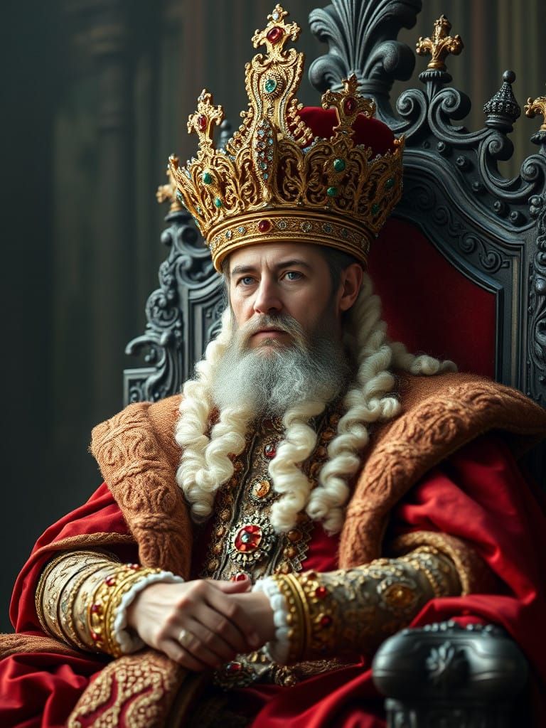 Majestic Anthropomorphic Hippopotamus in Baroque Splendor