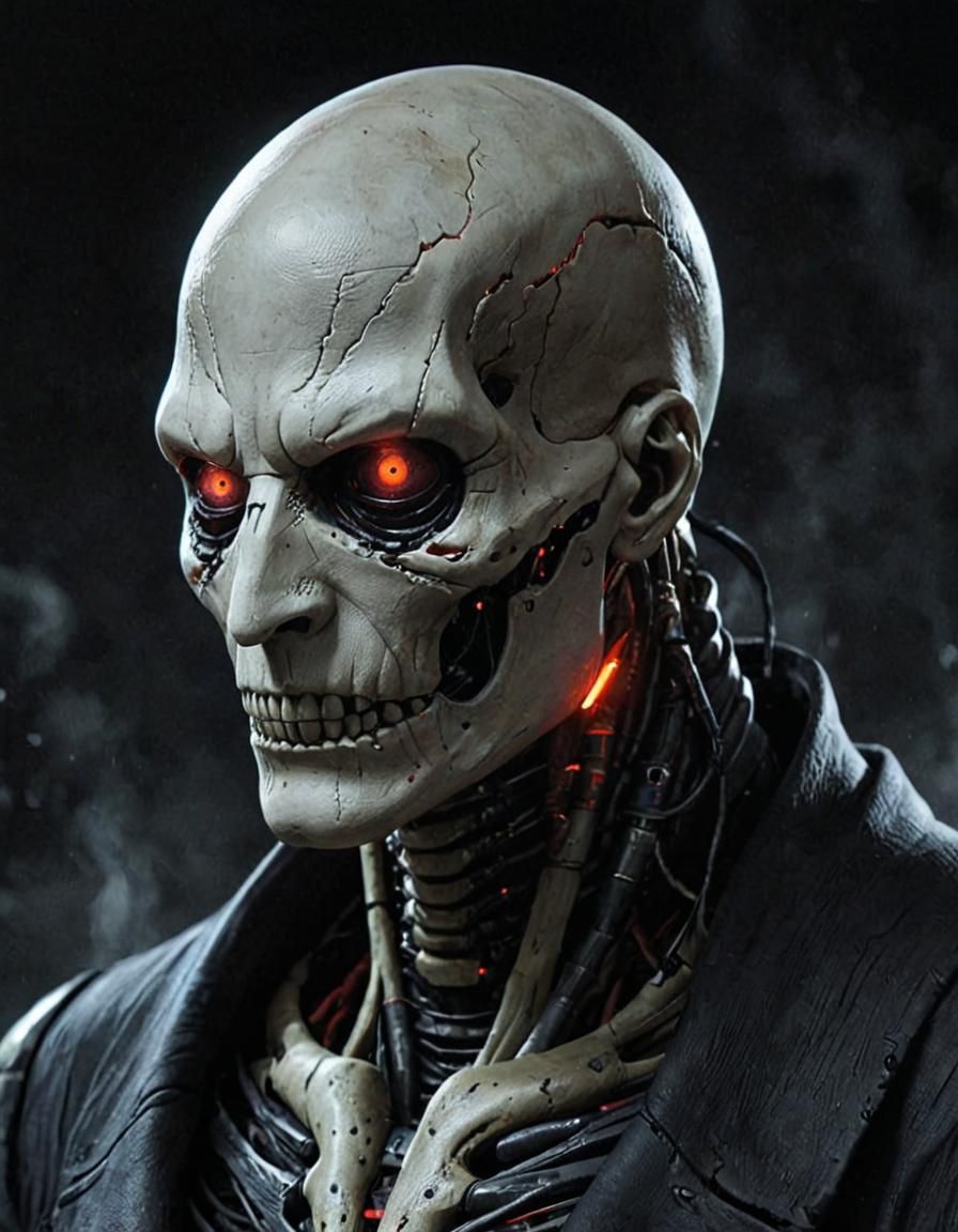 Monster Scientist in Battle with Glowing Red Eyes