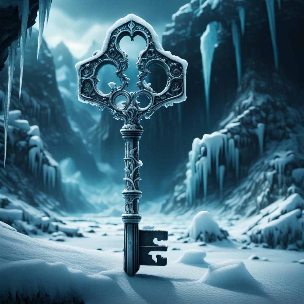 Frozen Ice Skeleton Key: Epic Cinematic Art