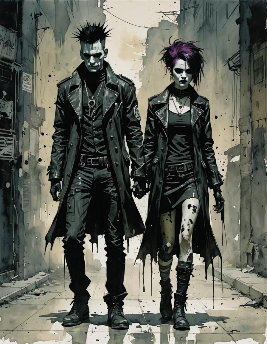 Goth Punk Couple Artwork