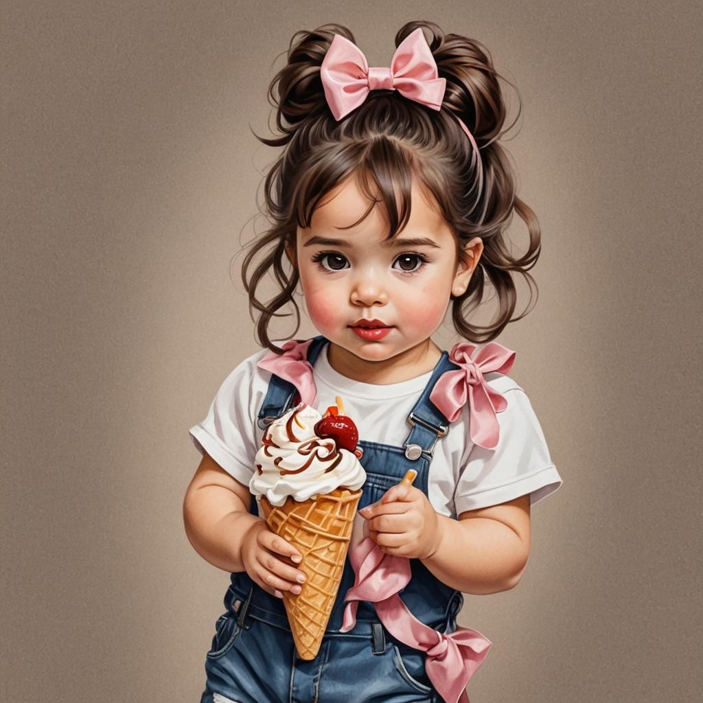 Sweet Child with Ice Cream: Disney 3D Illustration
