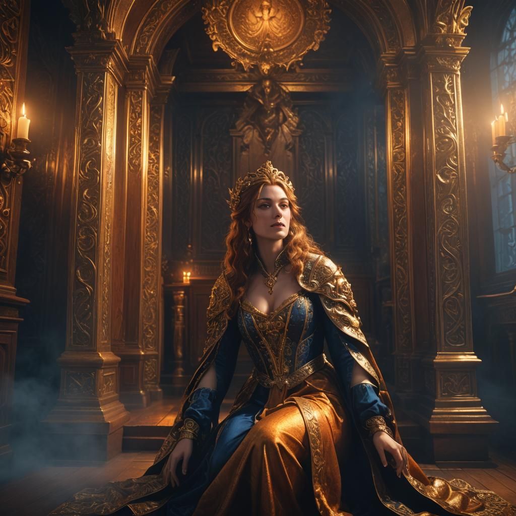 Priestess in Ornate Confessional Booth