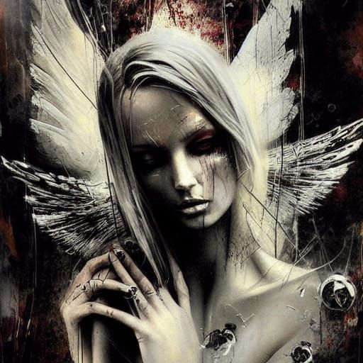 Angels in Dark Graphic Novel Style