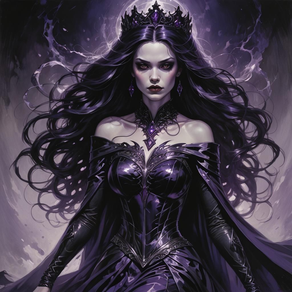 Princess of Purple Darkness: Sinister Digital Portrait