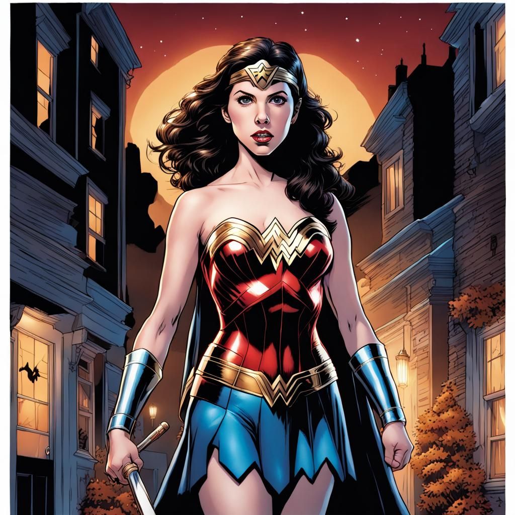 Wonder Woman Trick or Treating: Comic Book Art