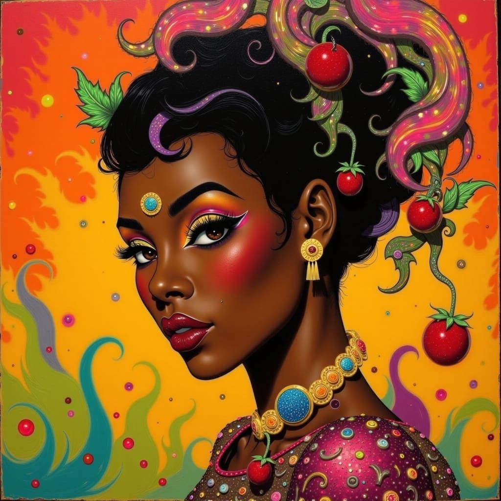 Josephine Baker in Sequin Fruit Costume, Art Deco Style