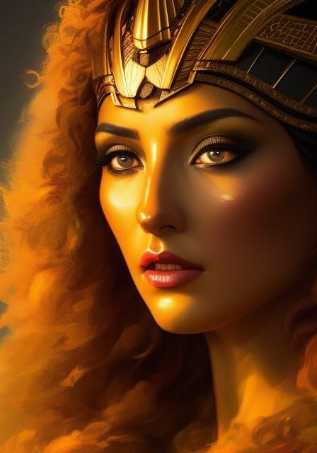 Egyptian Scorpion Goddess Portrait in Ethereal Style