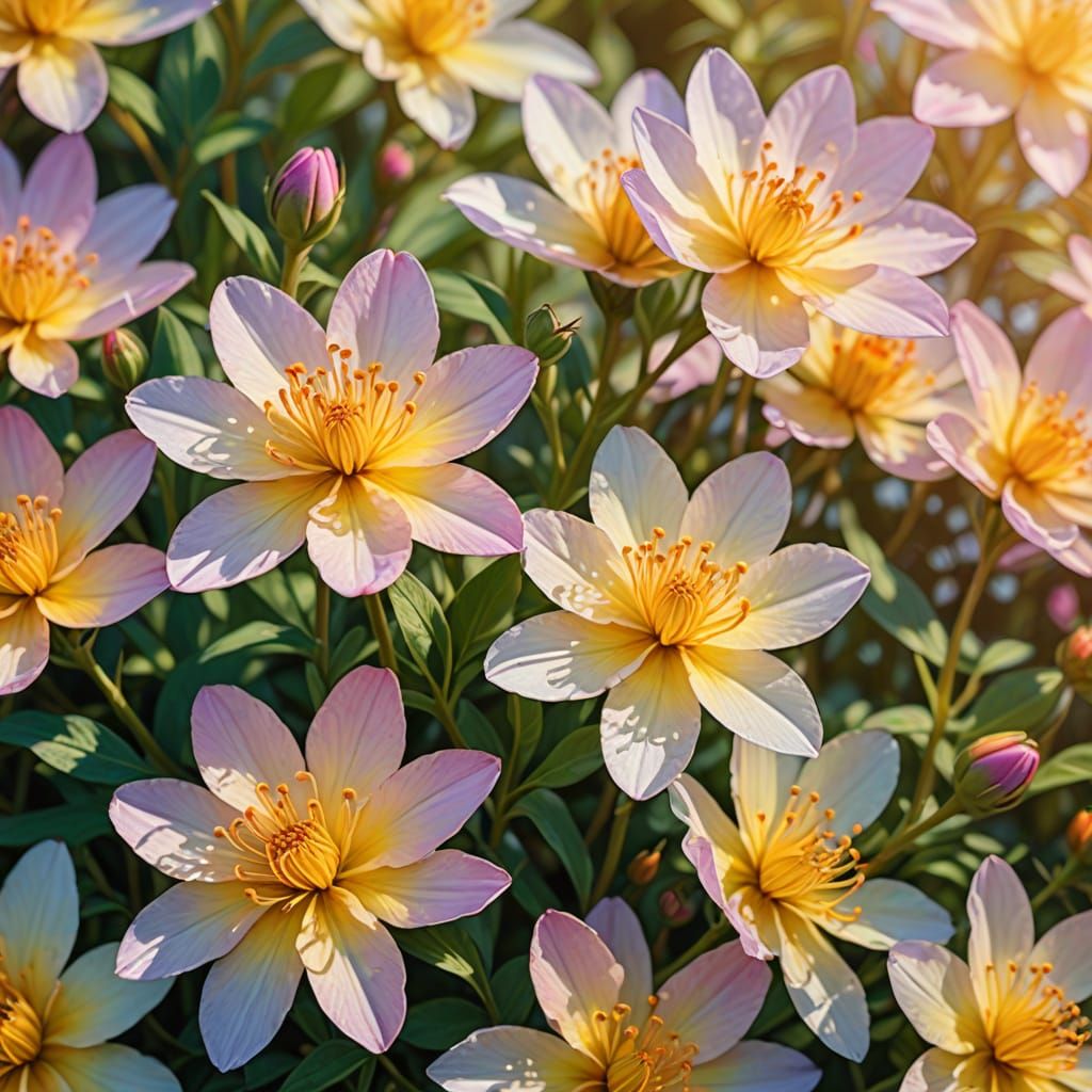 Vibrant Floral Blooms in Pastel Hues