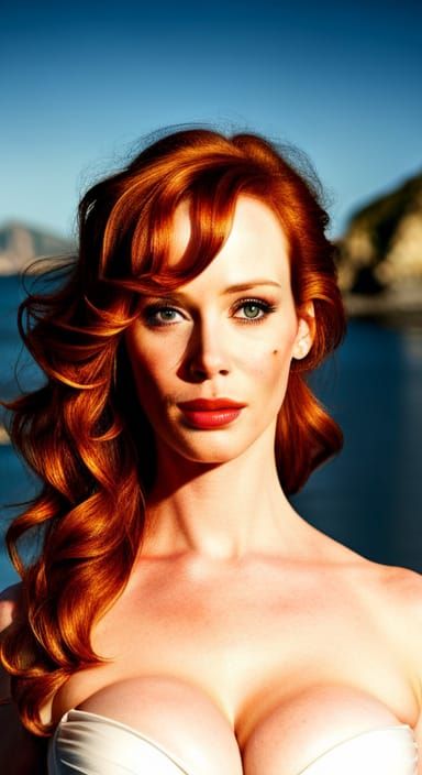 Christina Hendricks on a Beach: Professional Portrait