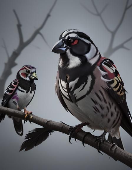 Sparrow and Crow: A Storybook Friendship in Digital Art