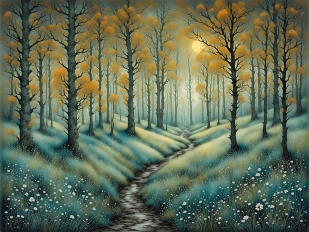 Surreal Landscape Dawn Breaks Over a Mystical World