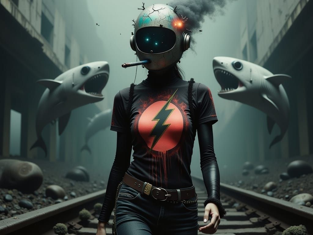 Cyborg, with the speed force emblem T-shirt