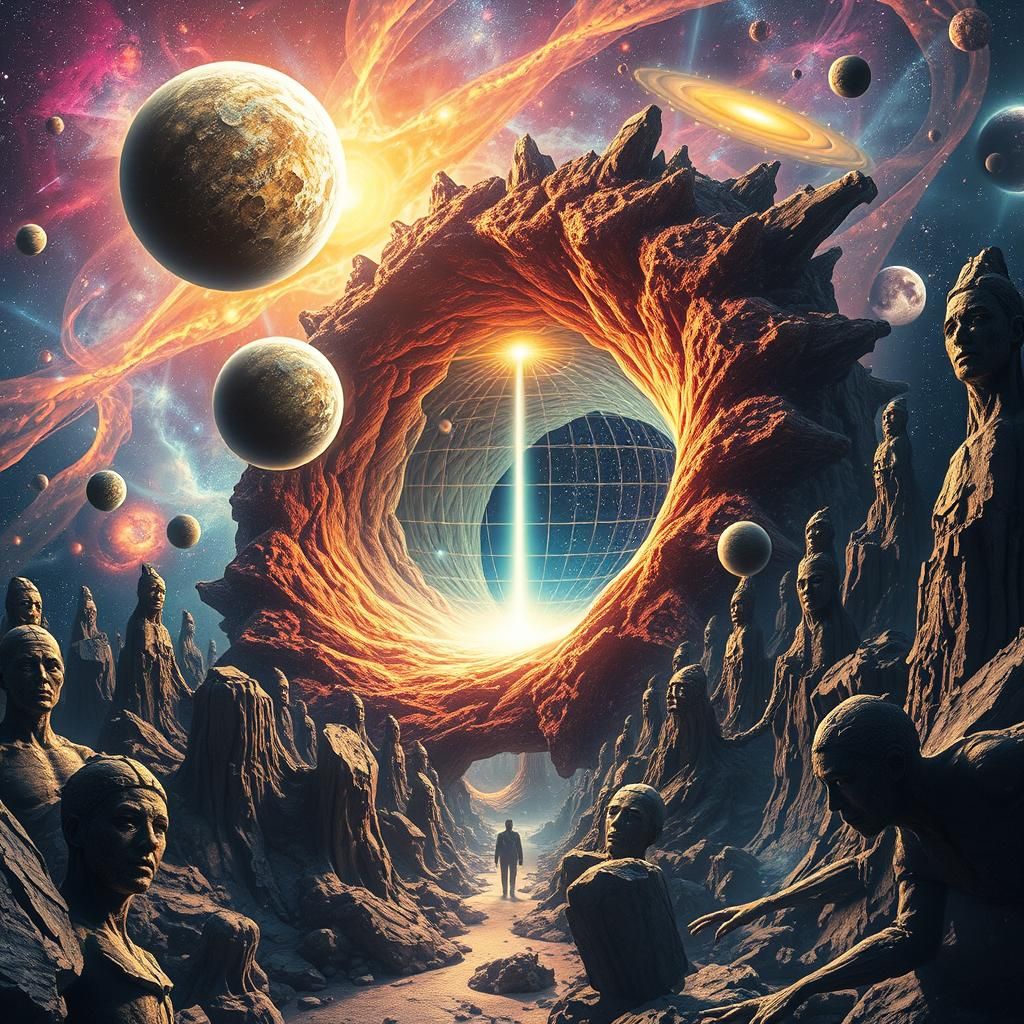 Surreal Cosmic Wormhole in Biomechanical Style