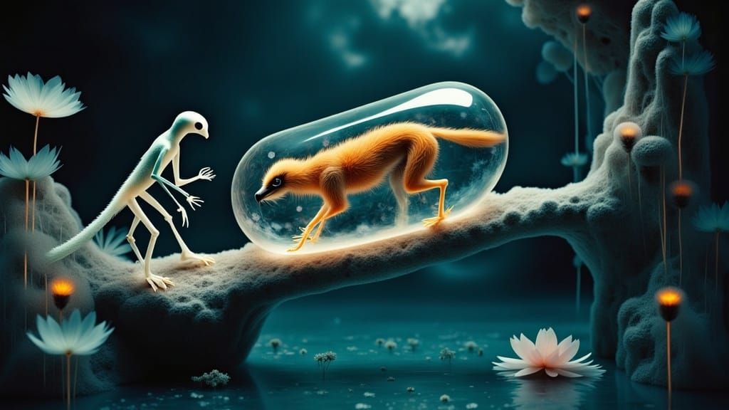 Elusive Aliens Navigate Treacherous Bridge in Swirling Mysti...