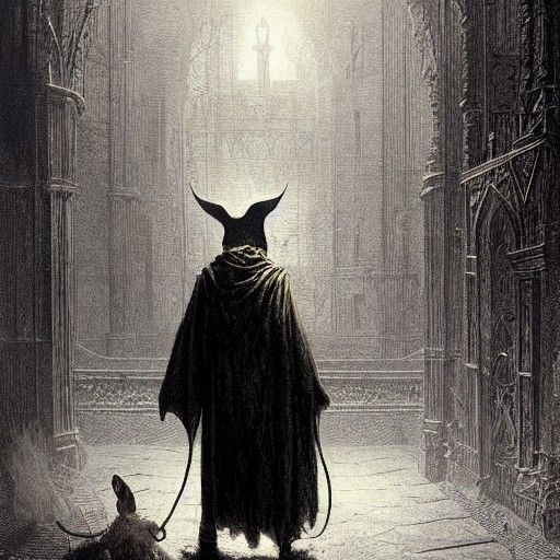 Wizard Mouse in Dark Fantasy Style