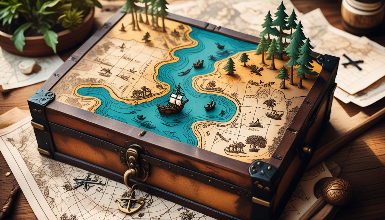 Vintage Pirate Treasure Map Illustration