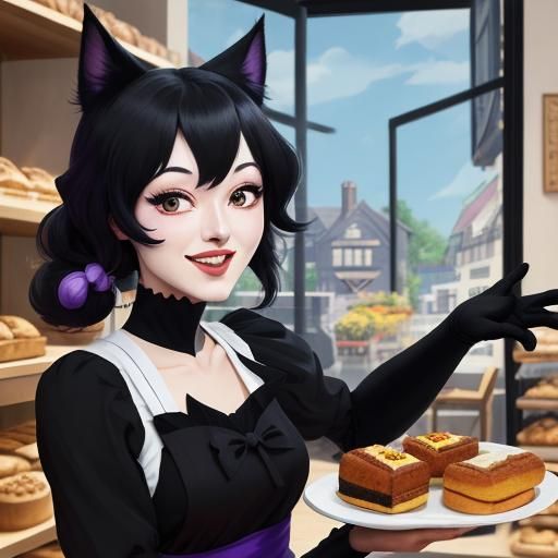 Jiji in Bakery Shop, Studio Ghibli Style