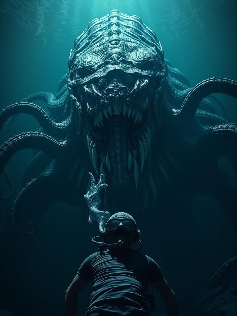 Eldritch Sea Monster Emerges from Ocean Depths