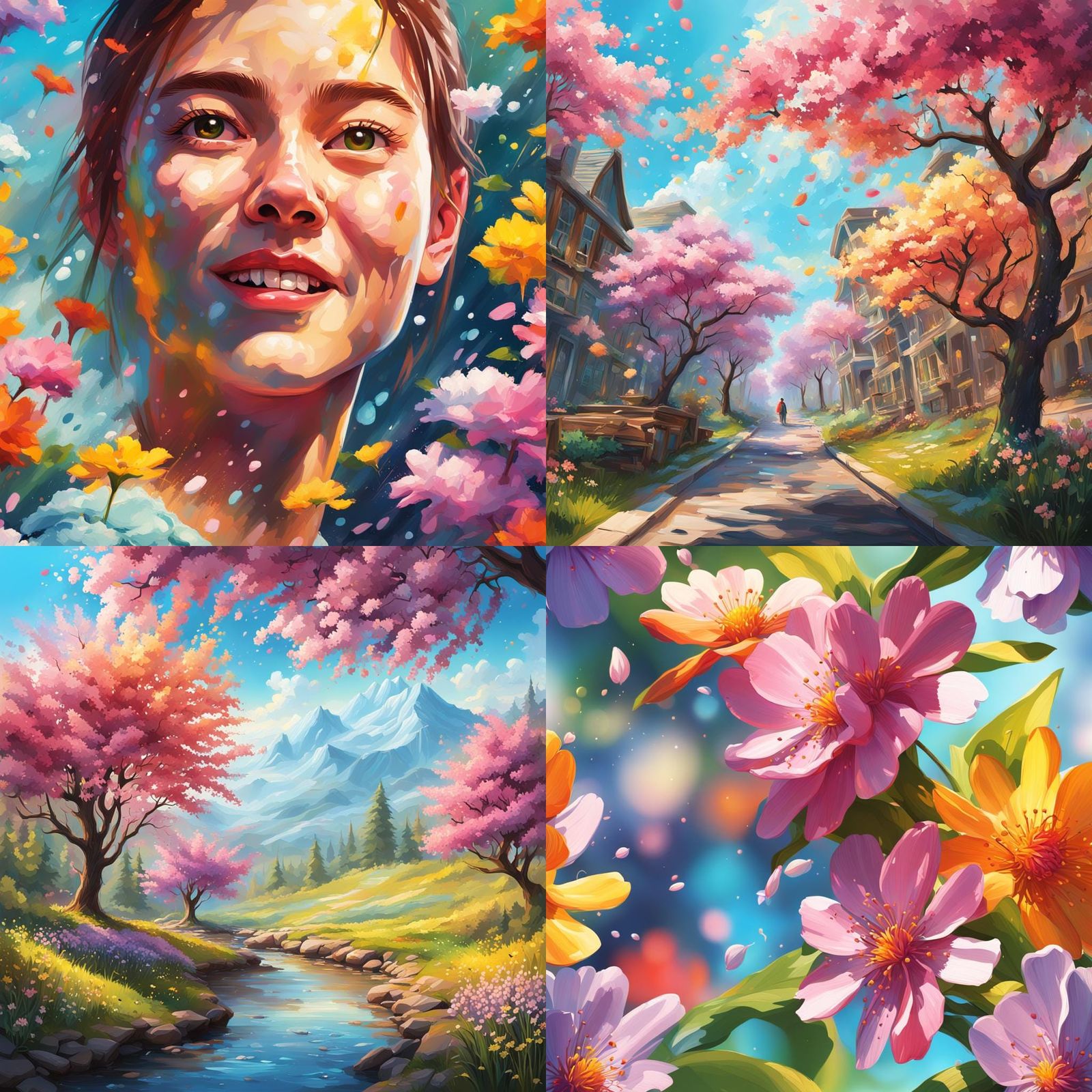 Vibrant Spring Day in Hyperrealistic Splash Art