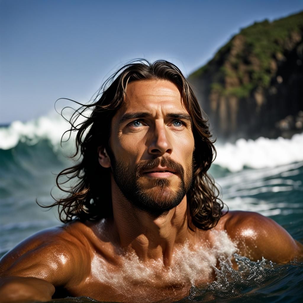 Jesus Surfing a Wave Tunnel