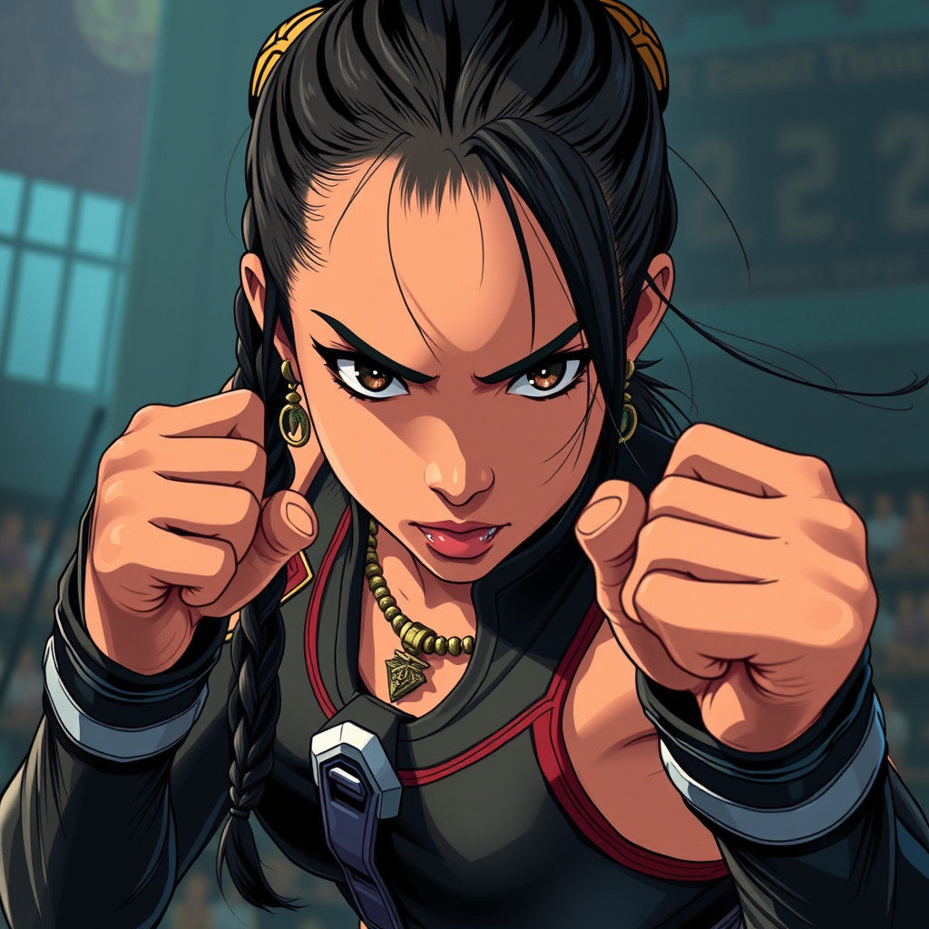 Myanmar Girl Fighter in Anime Style Tournament