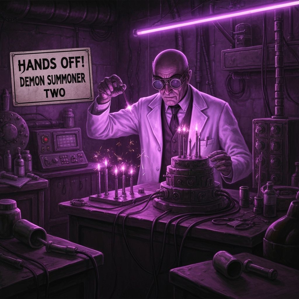 Mad Scientist Summons Demons in Cluttered Lab