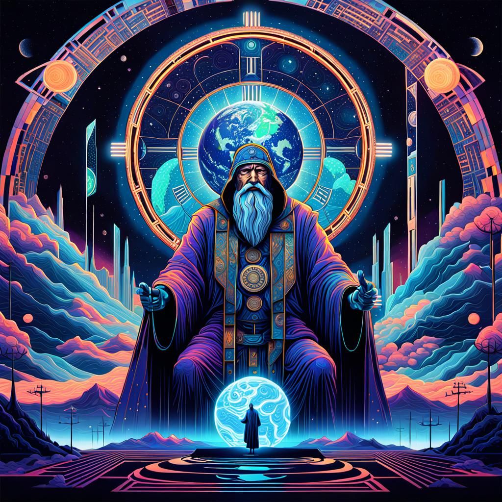 Father Time: Hyperdetailed Abstract Art Deco Concept
