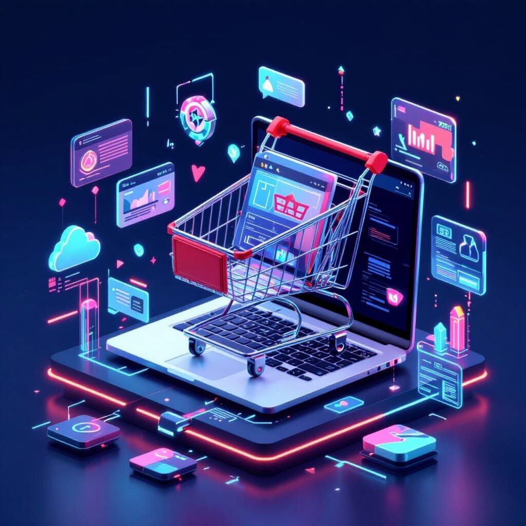 E-commerce Agency in Modern 3D Isometric Illustration